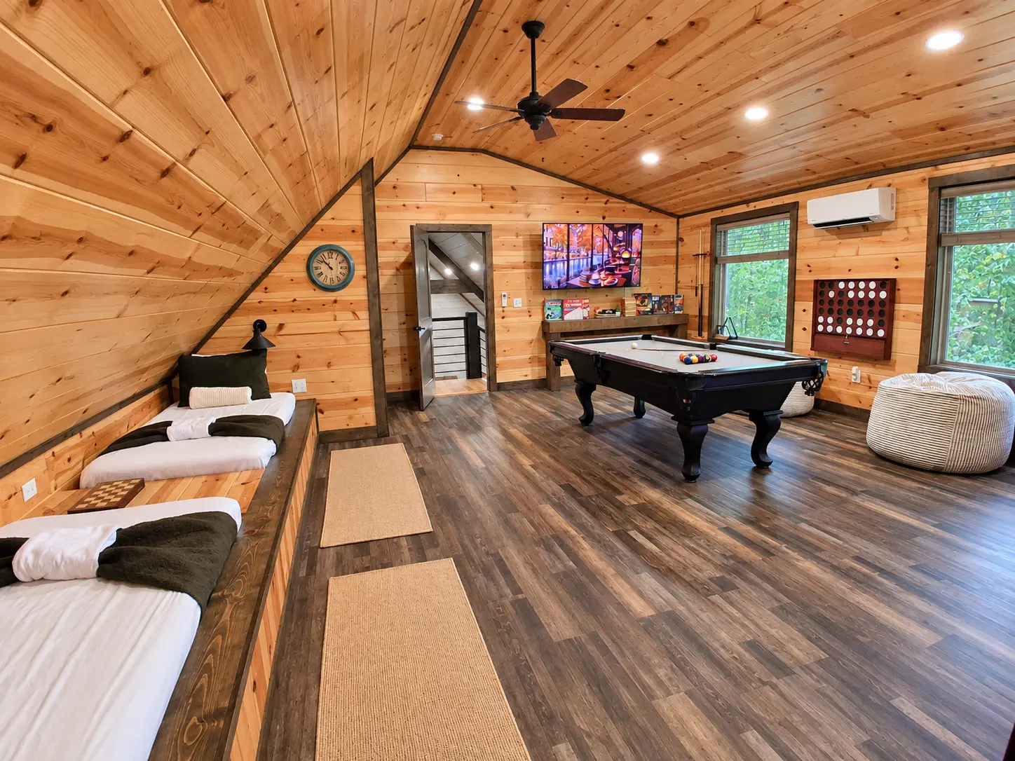 Pool table in the upstairs game loft