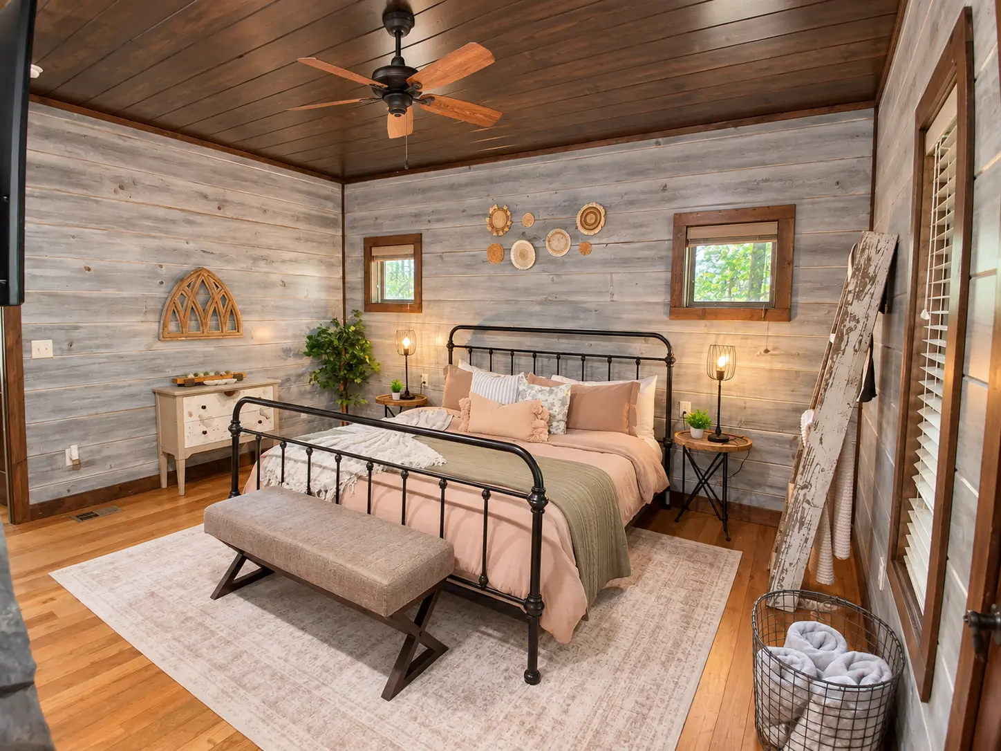 Wide view of the primary bedroom